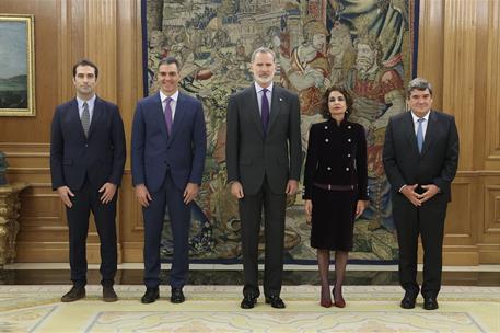 29/12/2023. Pedro Sánchez attends the swearing-in of the new ministers. The Minister for Economy, Trade and Business, Carlos Cuerpo, the Pre...