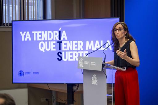 La ministra de Sanidad, Mónica García, en la presentación de la campaña